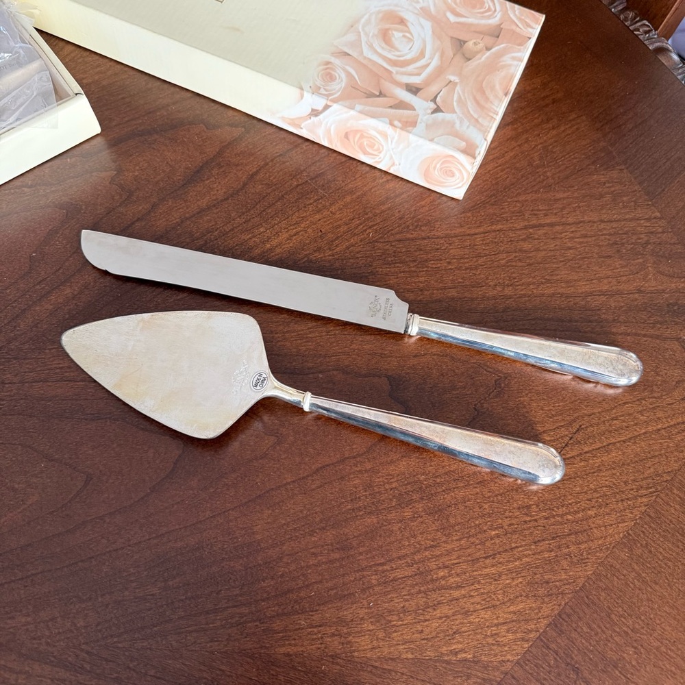 Vintage Lenox Forevermore 2-Piece Set Wedding Cake Dessert Serving Utensils - Picture 6 of 11